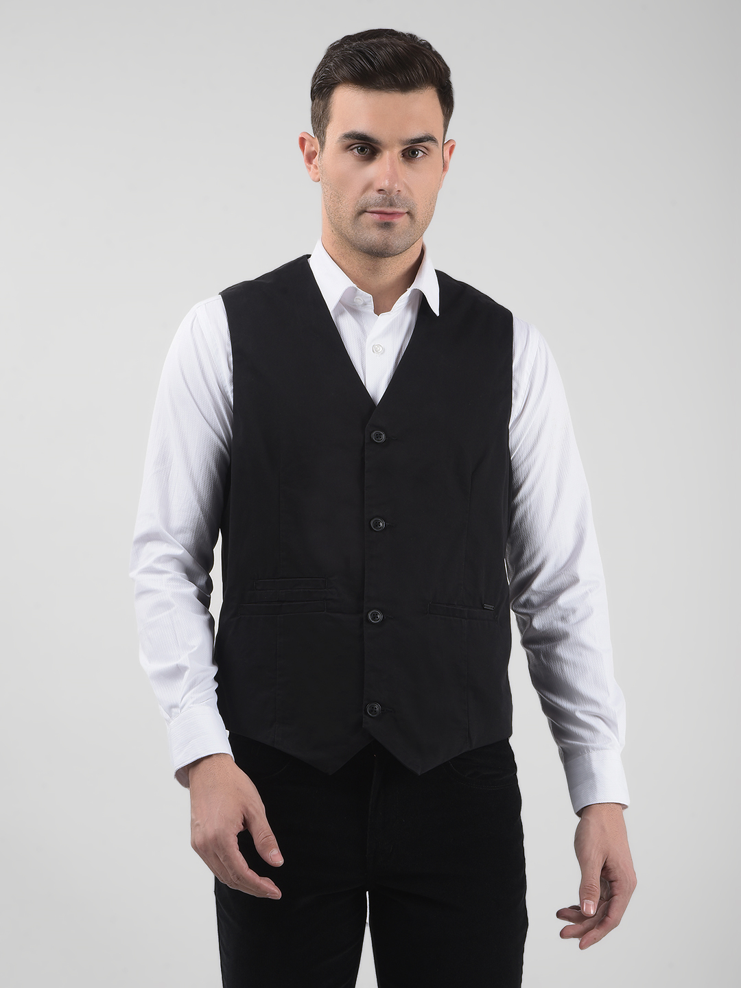 Numero Uno Men Solid Black Waistcoat